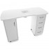 Desk 2027 white two cabinets with a hood