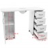 Desk 2027 white two cabinets with a hood