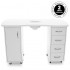 Desk 2027 white two cabinets with a hood