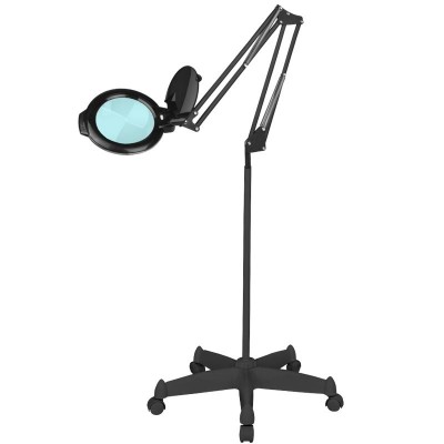 Glow Moonlight 8012/5" black LED magnifying glass lamp with tripod