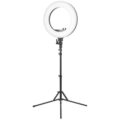 Ring light 18" 48W led black + stand
