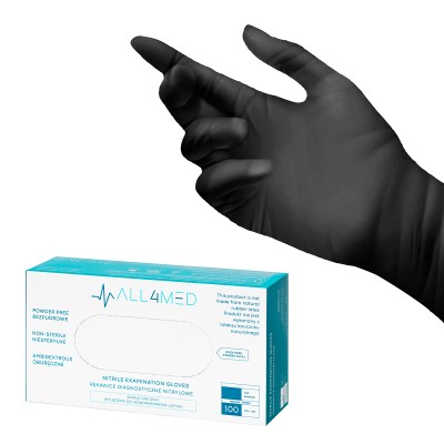 All4med disposable diagnostic nitrile gloves black M All4med disposable diagnostic nitrile gloves black M