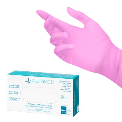 All4med disposable diagnostic nitrile gloves pink M