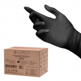 All4med disposable diagnostic nitrile gloves black S 10 x 100pcs