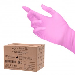 All4med disposable diagnostic nitrile gloves pink L 10 x 100pcs