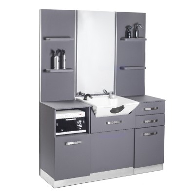 Gabbiano hairdressing console with washbasin B085 gray