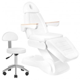 Electric cosmetic chair SILLON Lux 273b + stool 304 white