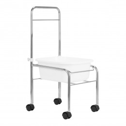 Pedicure shower tray on wheels chrome