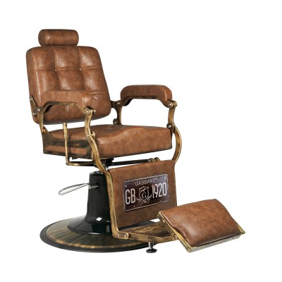 Gabbiano Boss Old Leather Light Brown Barber Chair