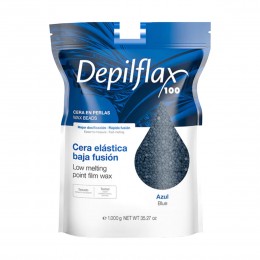 Depilflax 100 flexible low melting depilatory wax pearl azul 1000 g