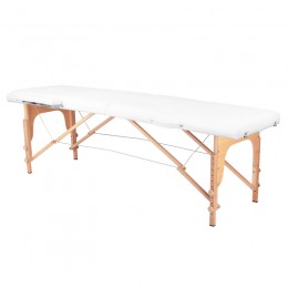Folding massage table, wooden, Komfort Activ, Fizjo, 2 segments, white