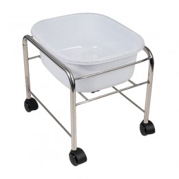 Pedicure tray straight with wheels chrome