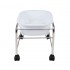 Pedicure tray straight with wheels chrome