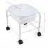 Pedicure tray straight with wheels white