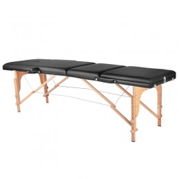 Folding massage table, wooden, Komfort Activ, Fizjo, 3 segments, black