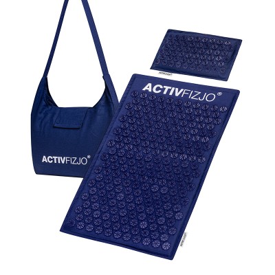 ActivFizjo Premium Natural Acupressure Mat Navy Blue with Pillow