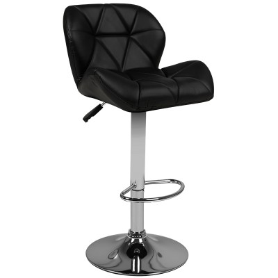 Bar stool M01 quilted adjustable black Bar stool M01 quilted adjustable black