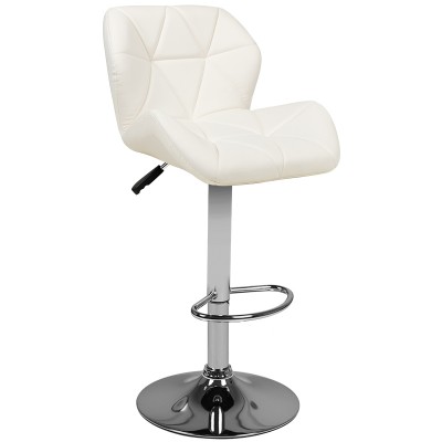 Bar stool M01 quilted adjustable white