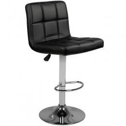 Bar stool M06 quilted adjustable black
