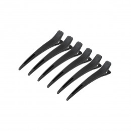 Carbon E-15 hairdressing clamps 6 pcs. 11.5 cm black