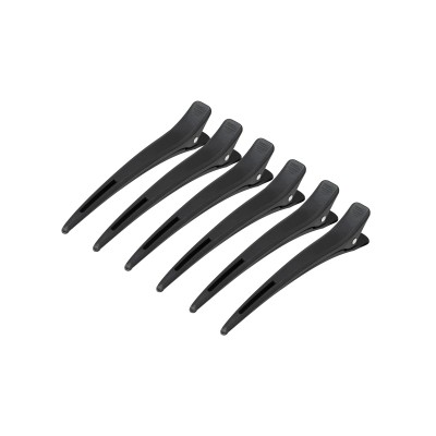 Carbon E-15 hairdressing clamps 6 pcs. 11.5 cm black
