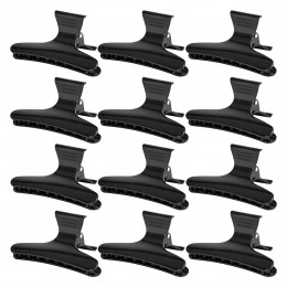 Hairdressing hair clips crabs E-49 12 pcs. black
