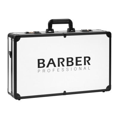 Barber's suitcase, black and white