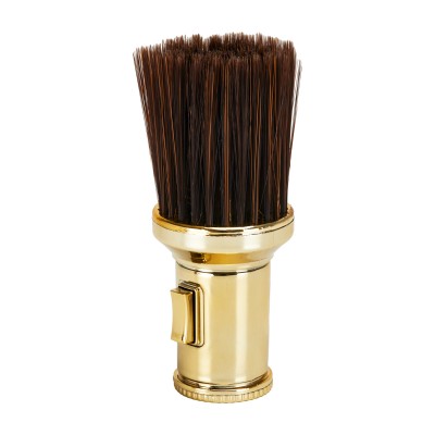 Barber's neck brush with talc dispenser