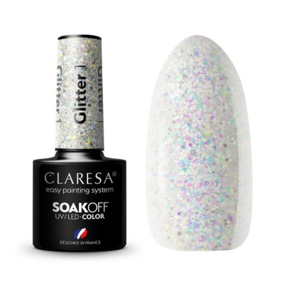 CLARESA Hybrid nail polish GLITTER 1 -5g CLARESA Hybrid nail polish GLITTER 1 -5g