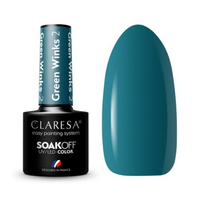 CLARESA hybrid varnish GREEN WINKS 2 -5g