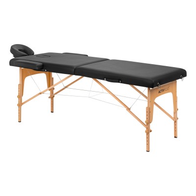 Folding massage table, wooden, Komfort Activ, Fizjo Lux, 2 segments, 190x70 black Folding massage table, wooden, Komfort Activ, Fizjo Lux, 2 segments, 190x70 black