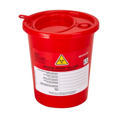 Medical waste container 0.7 L red