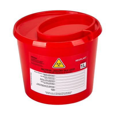 Medical waste container 1 L red Medical waste container 1 L red