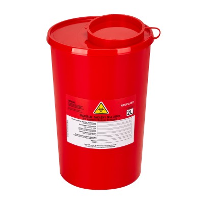 Medical waste container 2 L red Medical waste container 2 L red