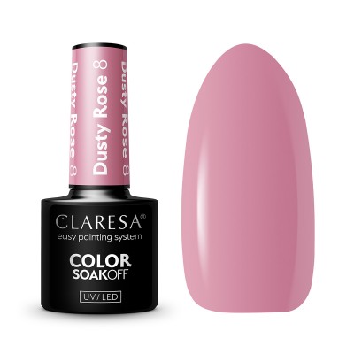 CLARESA Hybrid nail polish DUSTY ROSE 8 -5g CLARESA Hybrid nail polish DUSTY ROSE 8 -5g
