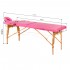 Folding massage table, wooden, Komfort Activ, Fizjo, 2 segments, pink