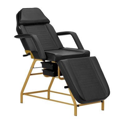 Cosmetic chair 557G with trays gold black