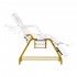 Cosmetic chair 557G with trays gold white