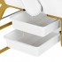 Cosmetic chair 557G with trays gold white