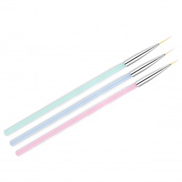 Set of 3 clear color decorating brushes