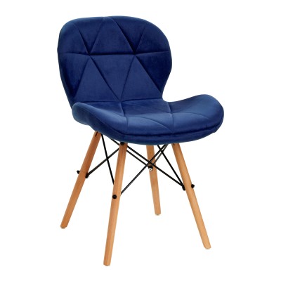 4Rico Scandinavian chair QS-186 velvet navy blue
