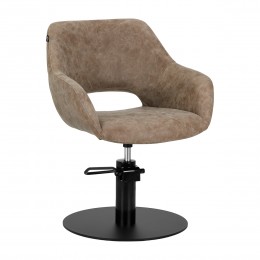 Gabbiano hairdressing chair Modena modern old brown
