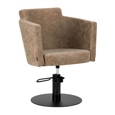 Gabbiano hairdressing chair Modena square old brown