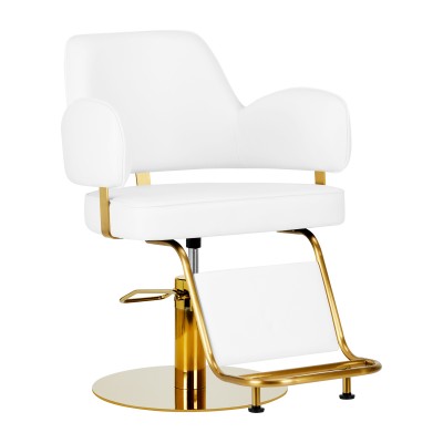 Gabbiano hairdressing chair Linz NQ gold white