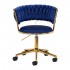 4Rico swivel chair QS-GW01G velvet navy blue