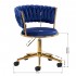 4Rico swivel chair QS-GW01G velvet navy blue
