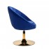 4Rico QS-BL12G swivel armchair navy blue velvet