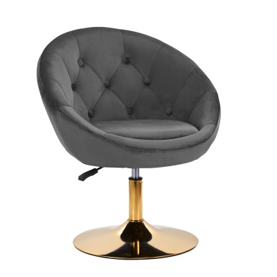 4Rico swivel armchair QS-BL12G velvet grey