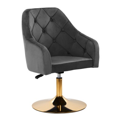 4Rico swivel armchair QS-BL14G velvet grey