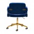 4Rico QS-OF213G swivel chair velvet navy blue